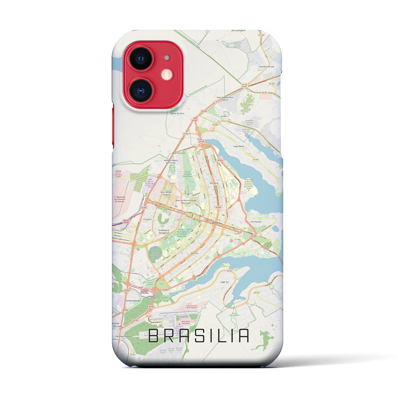 【ブラジリア(ブラジル)】地図柄iPhoneケース(バックカバータイプ)