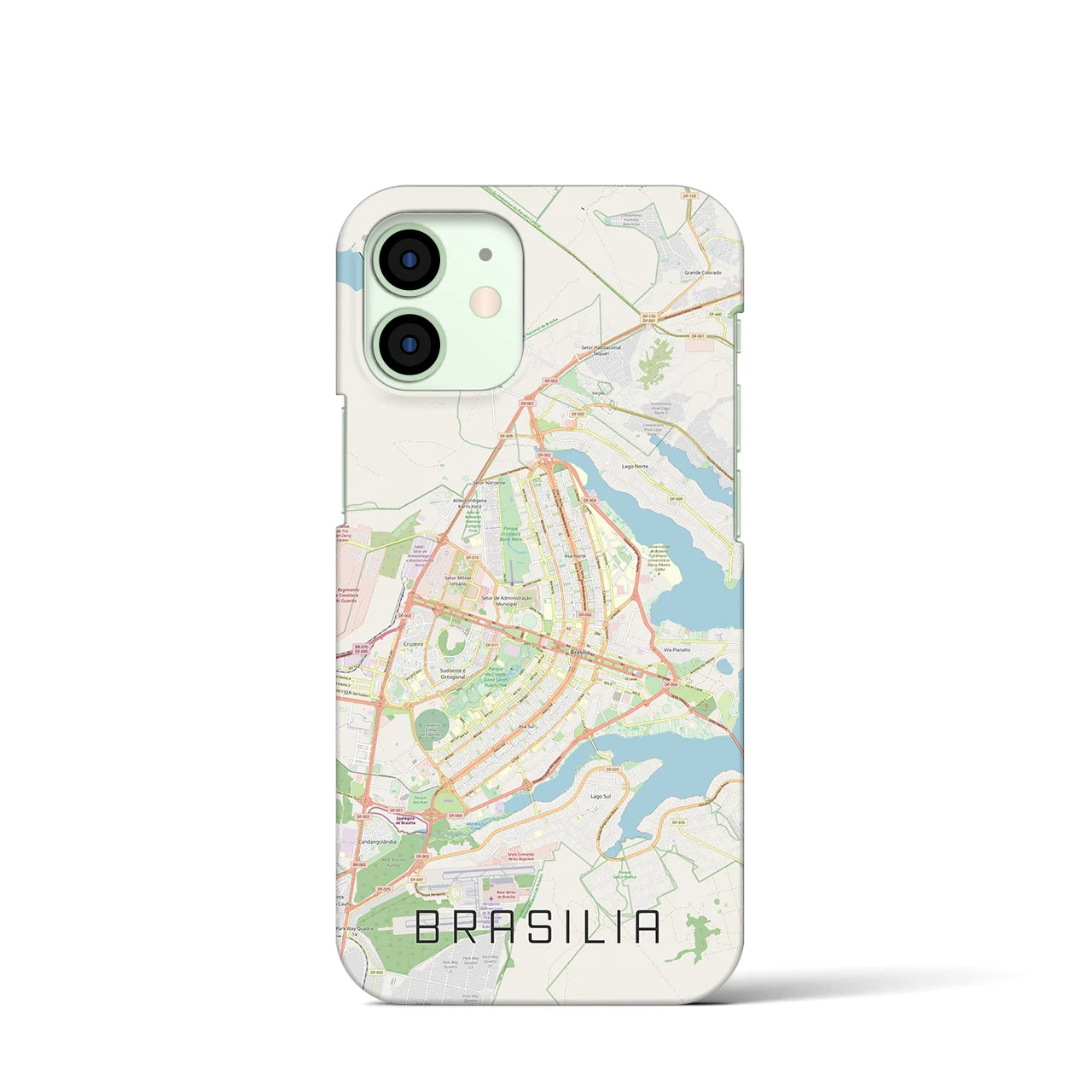 【ブラジリア(ブラジル)】地図柄iPhoneケース(バックカバータイプ)