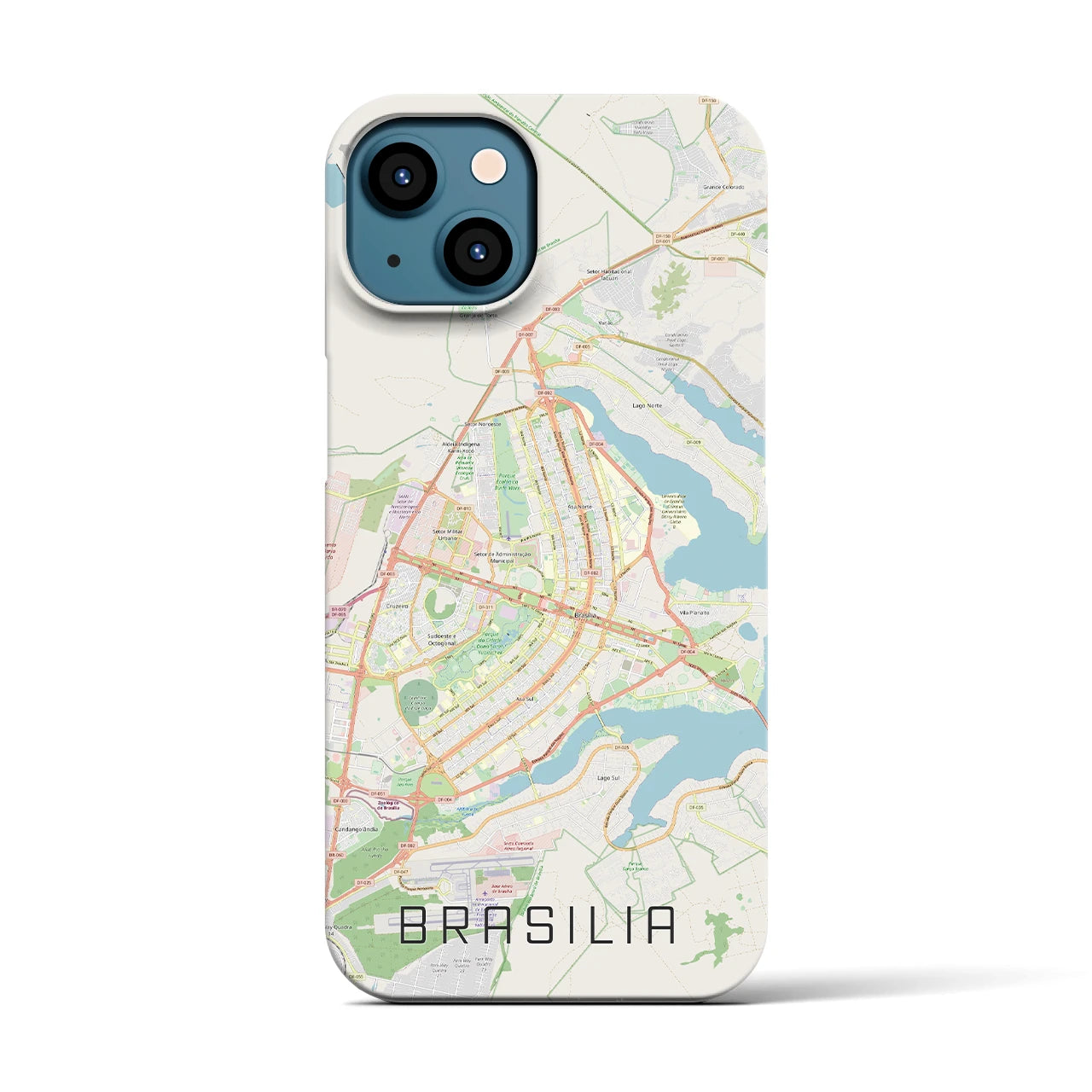 【ブラジリア(ブラジル)】地図柄iPhoneケース(バックカバータイプ)