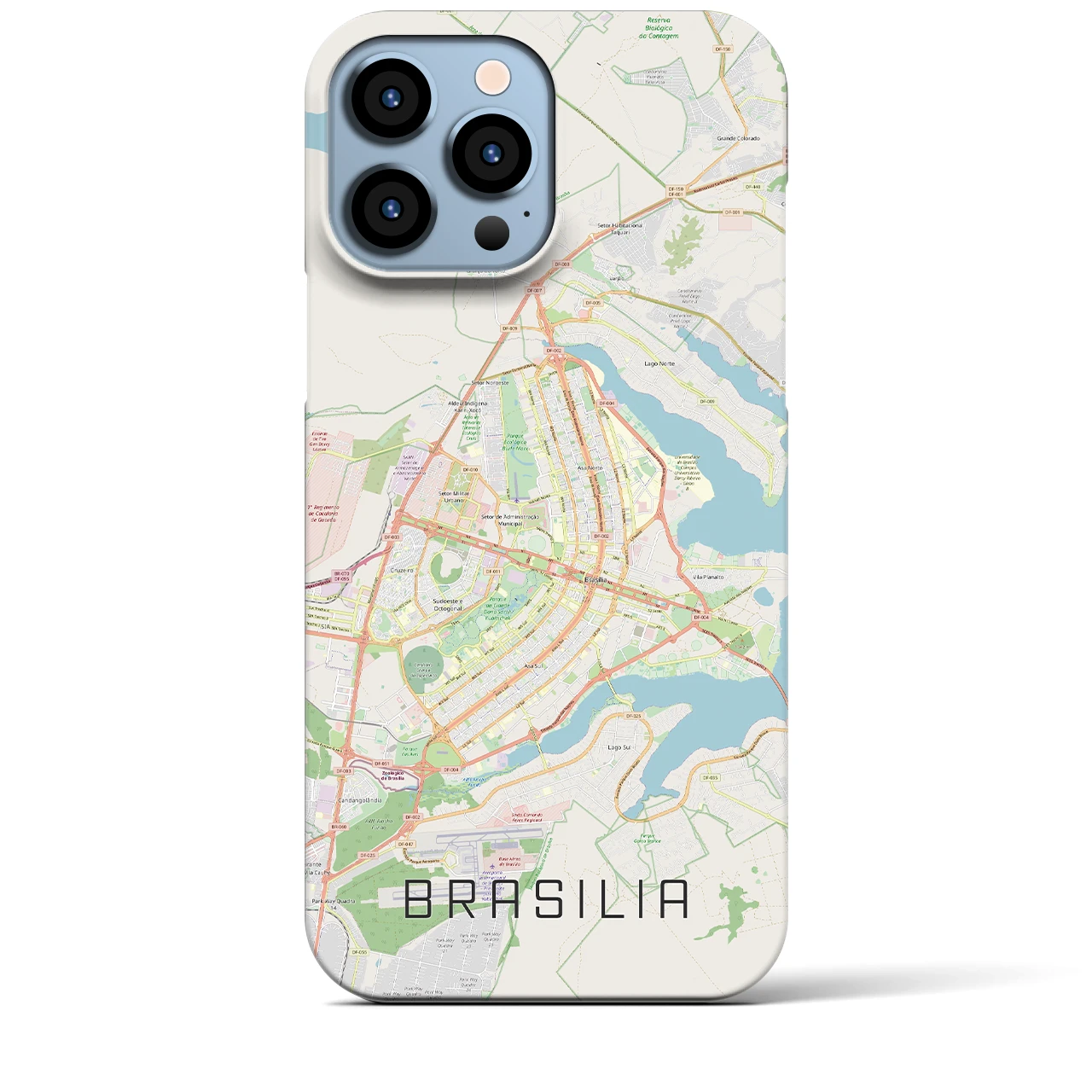 【ブラジリア(ブラジル)】地図柄iPhoneケース(バックカバータイプ)