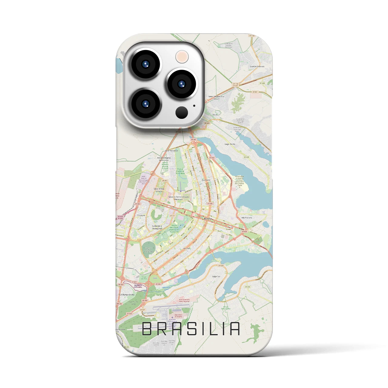 【ブラジリア(ブラジル)】地図柄iPhoneケース(バックカバータイプ)
