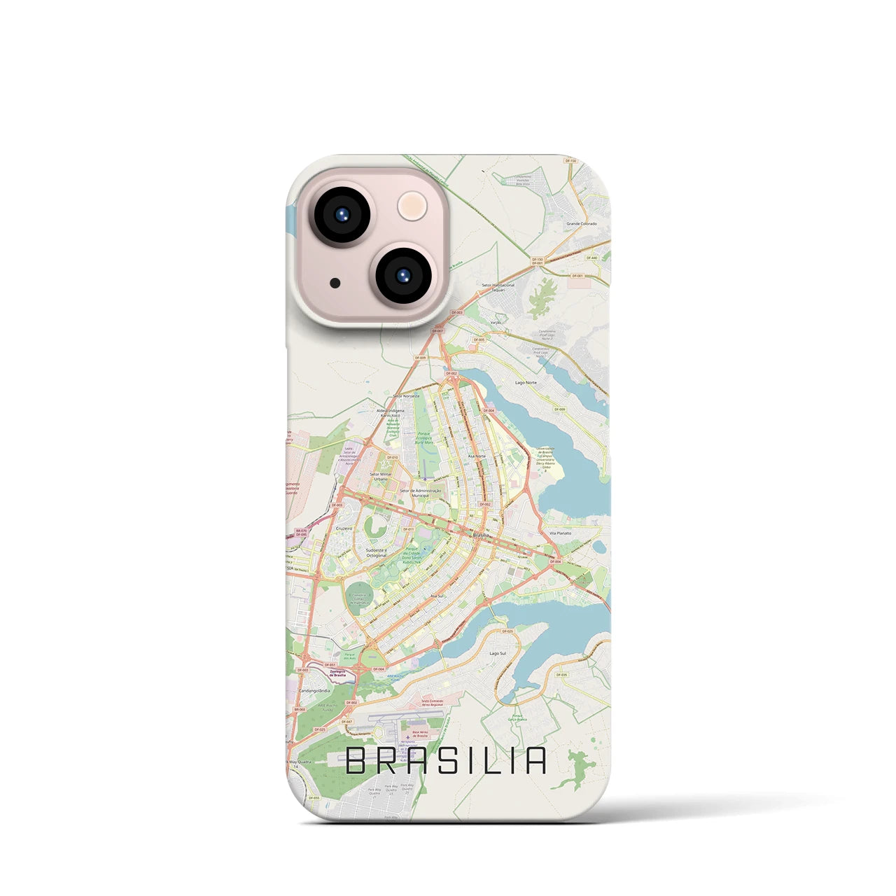 【ブラジリア(ブラジル)】地図柄iPhoneケース(バックカバータイプ)