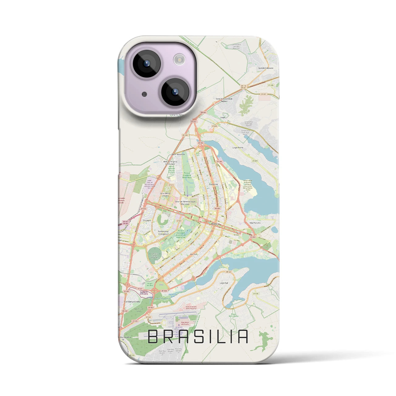 【ブラジリア(ブラジル)】地図柄iPhoneケース(バックカバータイプ)