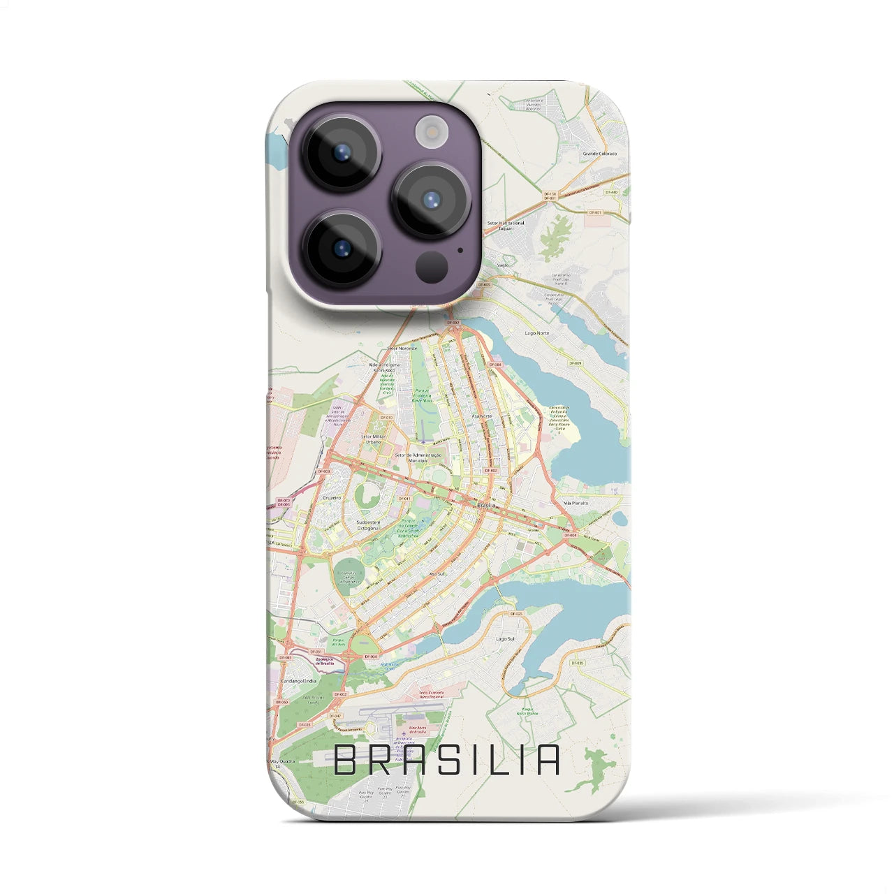 【ブラジリア(ブラジル)】地図柄iPhoneケース(バックカバータイプ)