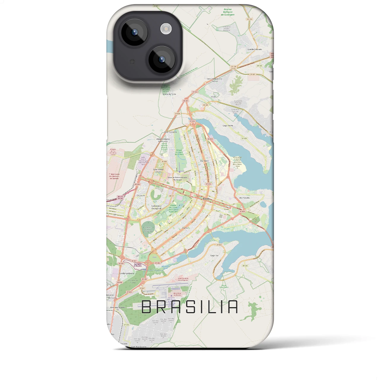 【ブラジリア(ブラジル)】地図柄iPhoneケース(バックカバータイプ)