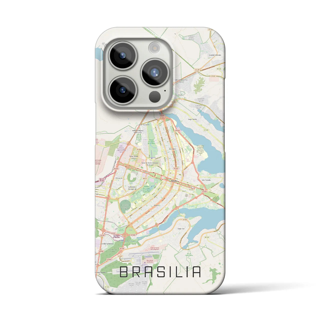 【ブラジリア(ブラジル)】地図柄iPhoneケース(バックカバータイプ)