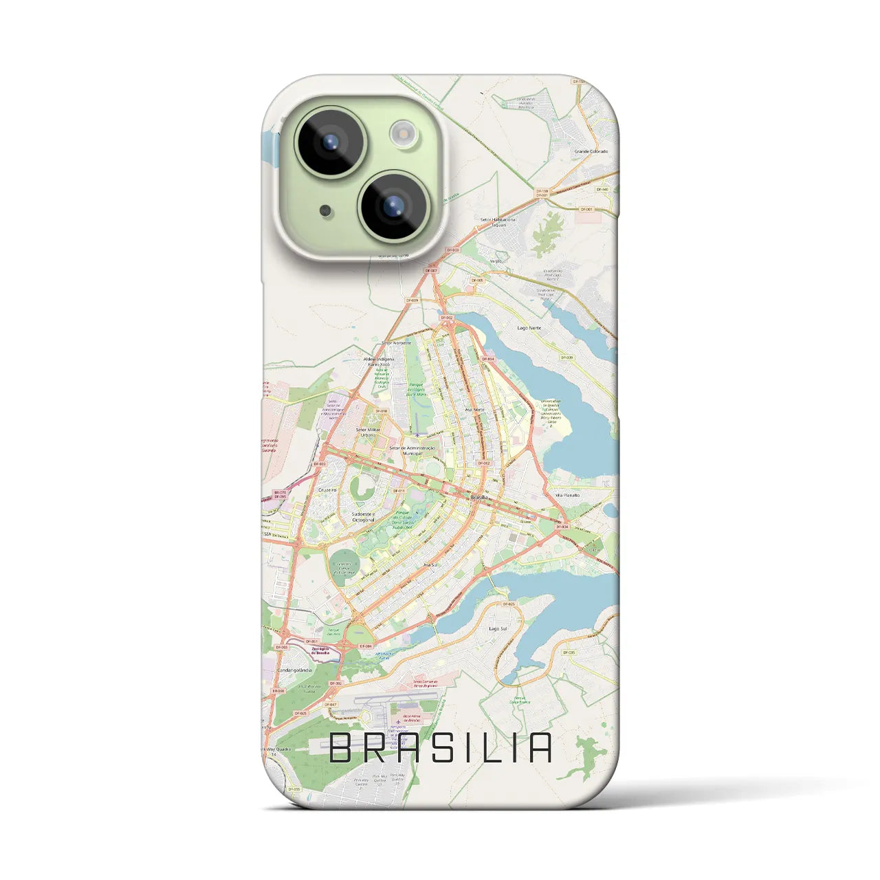 【ブラジリア(ブラジル)】地図柄iPhoneケース(バックカバータイプ)
