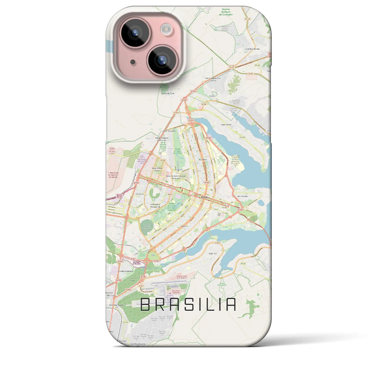 【ブラジリア(ブラジル)】地図柄iPhoneケース(バックカバータイプ)