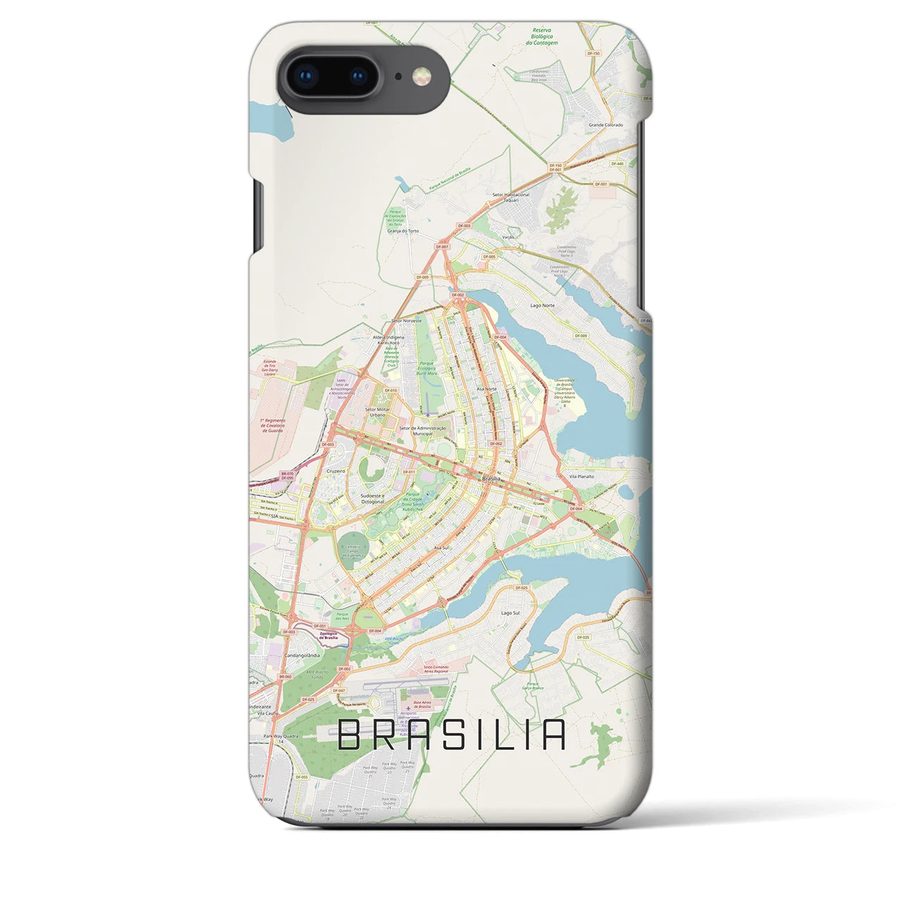【ブラジリア(ブラジル)】地図柄iPhoneケース(バックカバータイプ)