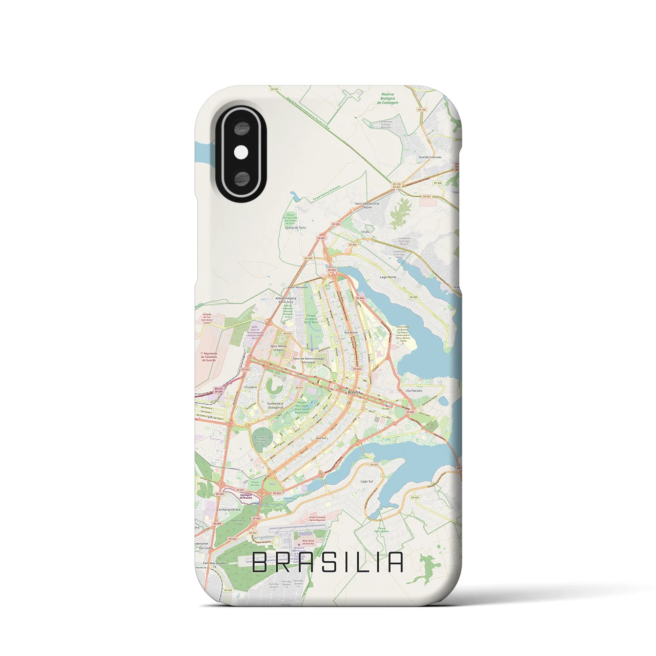【ブラジリア(ブラジル)】地図柄iPhoneケース(バックカバータイプ)