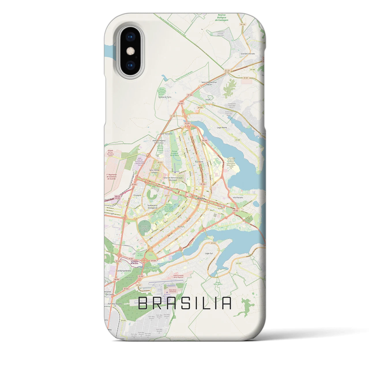 【ブラジリア(ブラジル)】地図柄iPhoneケース(バックカバータイプ)