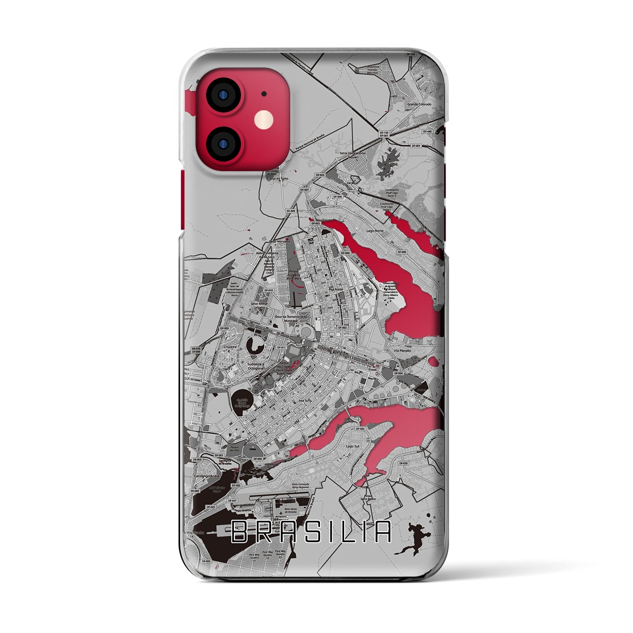 【ブラジリア(ブラジル)】地図柄iPhoneケース(クリアタイプ)