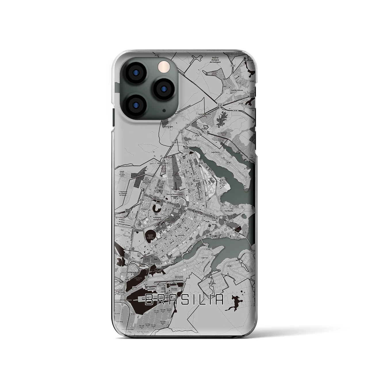 【ブラジリア(ブラジル)】地図柄iPhoneケース(クリアタイプ)