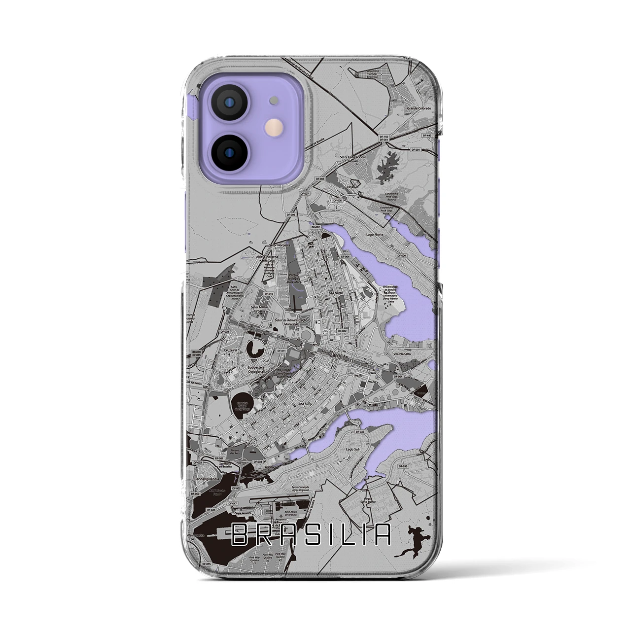 【ブラジリア(ブラジル)】地図柄iPhoneケース(クリアタイプ)