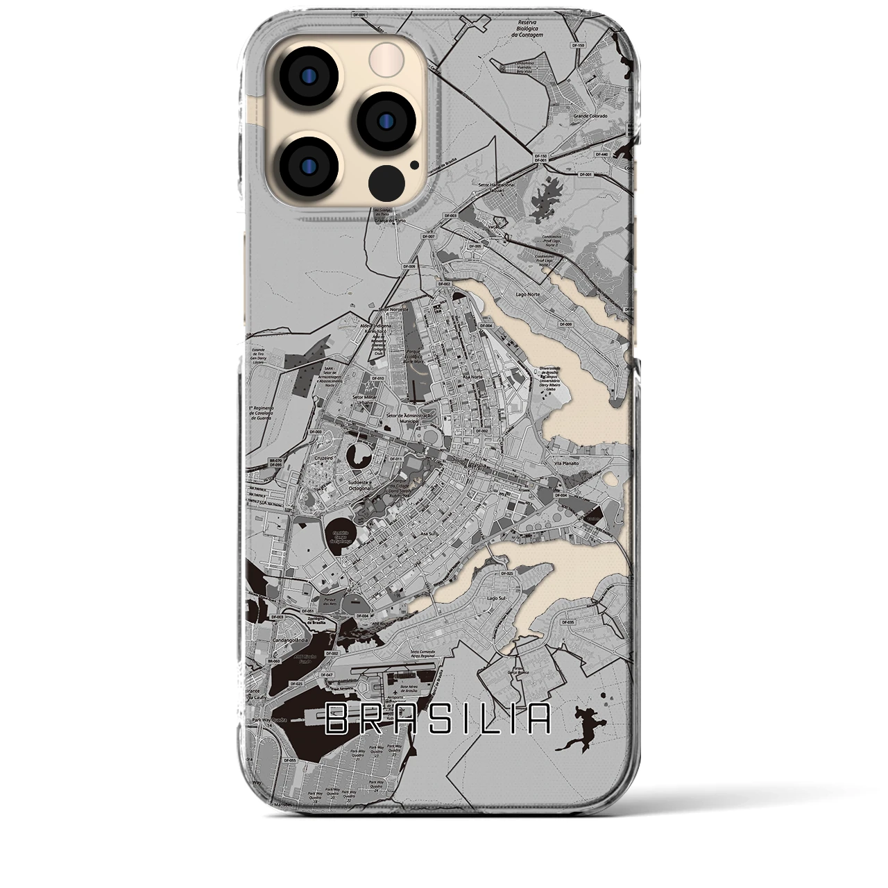 【ブラジリア(ブラジル)】地図柄iPhoneケース(クリアタイプ)