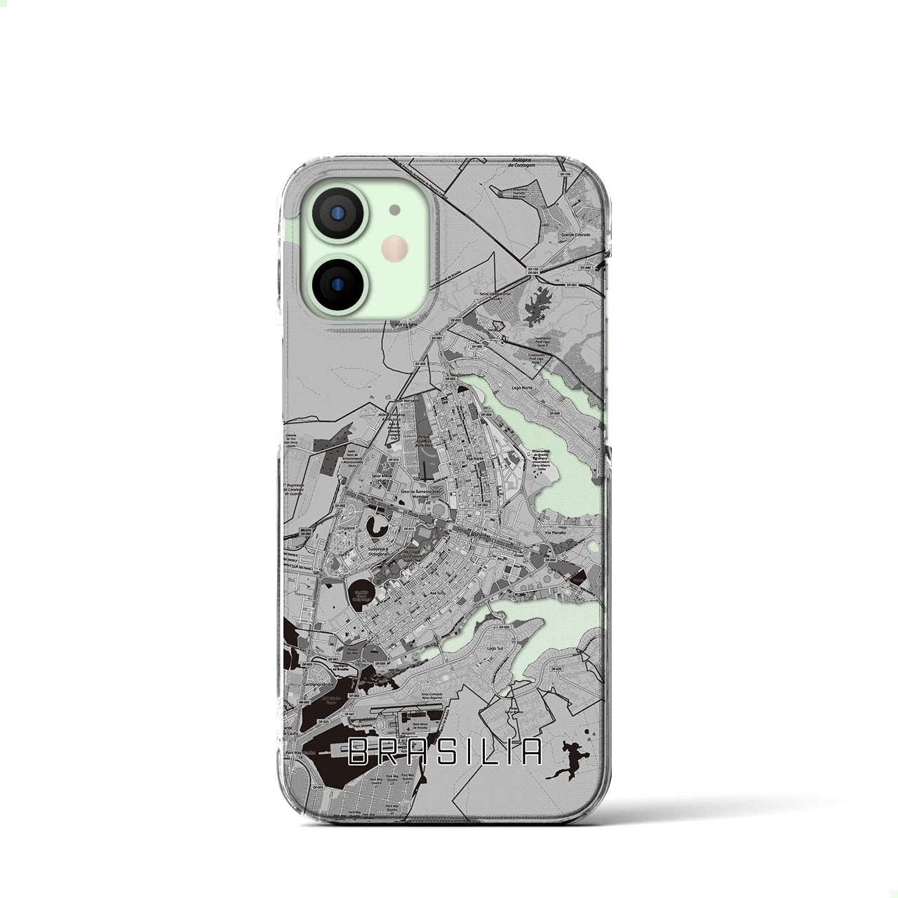【ブラジリア(ブラジル)】地図柄iPhoneケース(クリアタイプ)