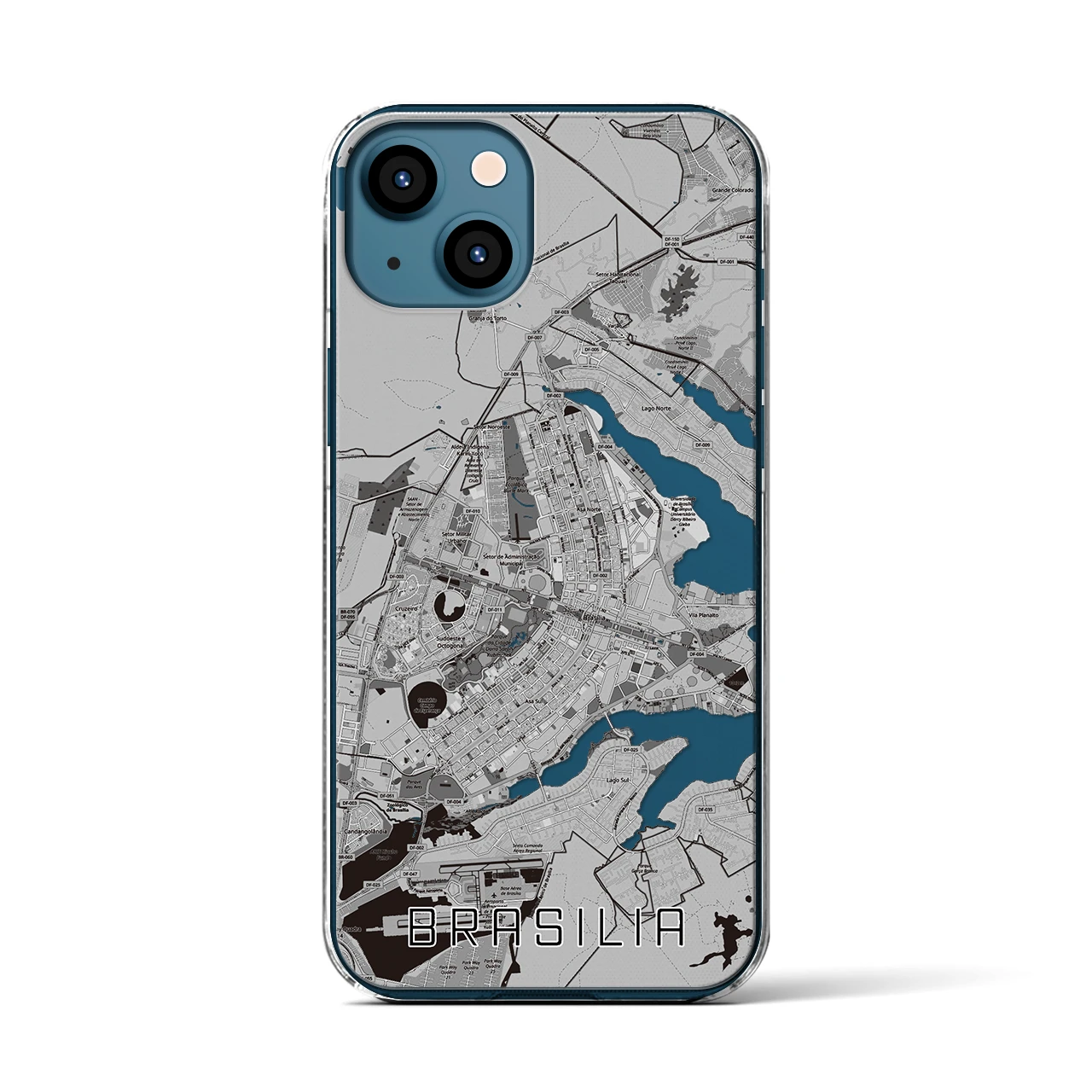 【ブラジリア(ブラジル)】地図柄iPhoneケース(クリアタイプ)