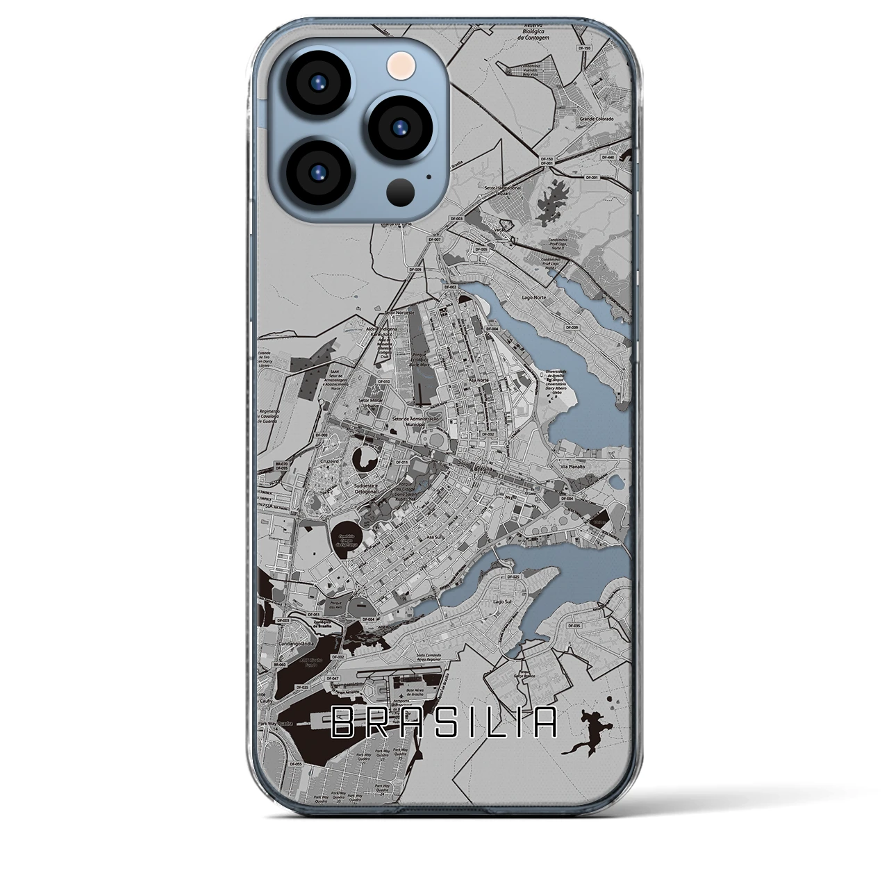 【ブラジリア(ブラジル)】地図柄iPhoneケース(クリアタイプ)