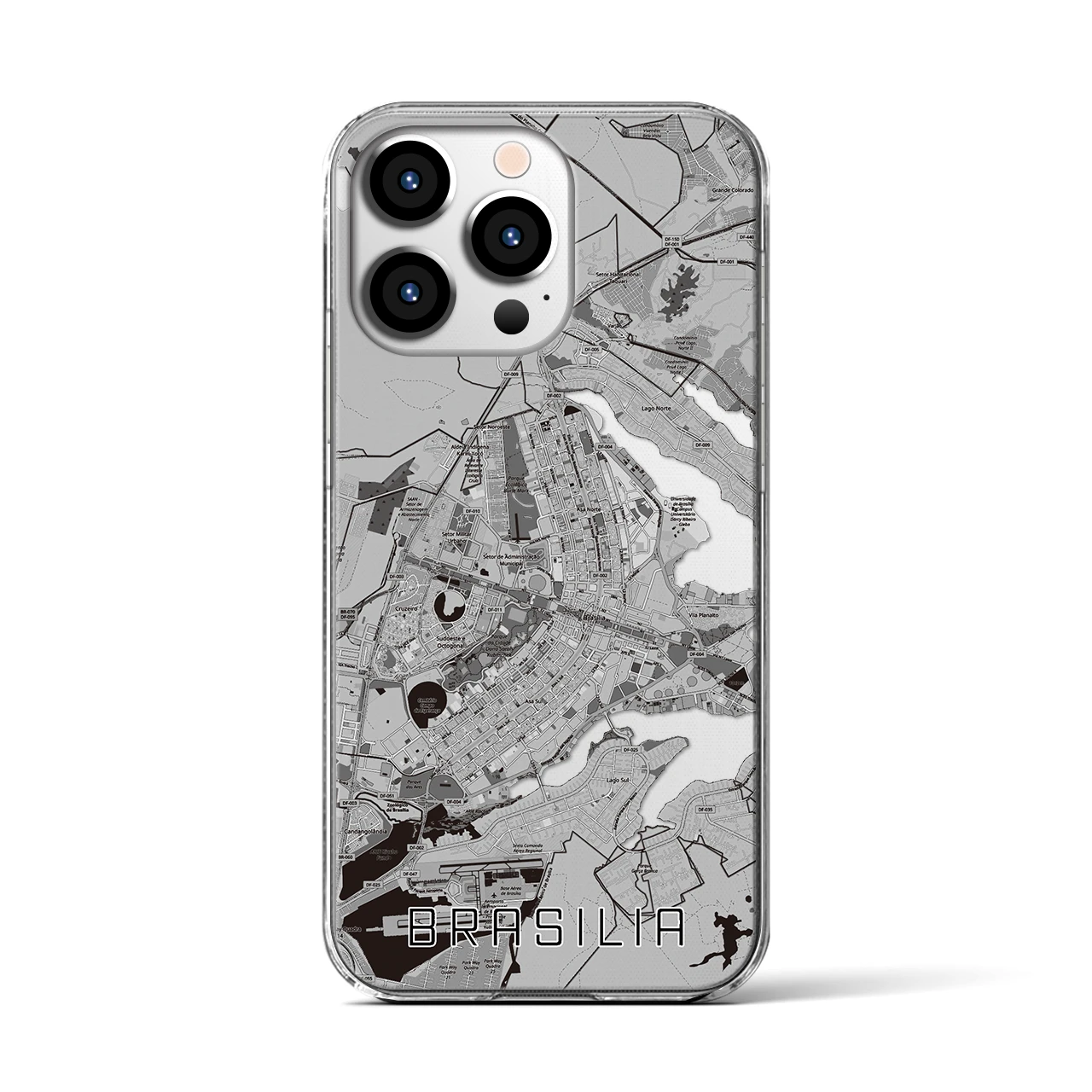 【ブラジリア(ブラジル)】地図柄iPhoneケース(クリアタイプ)