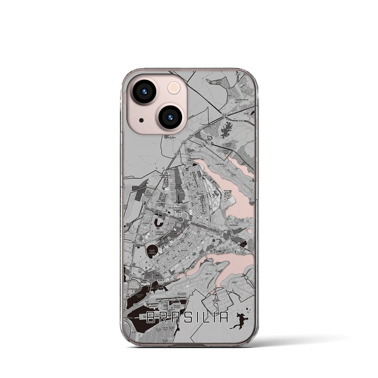 【ブラジリア(ブラジル)】地図柄iPhoneケース(クリアタイプ)