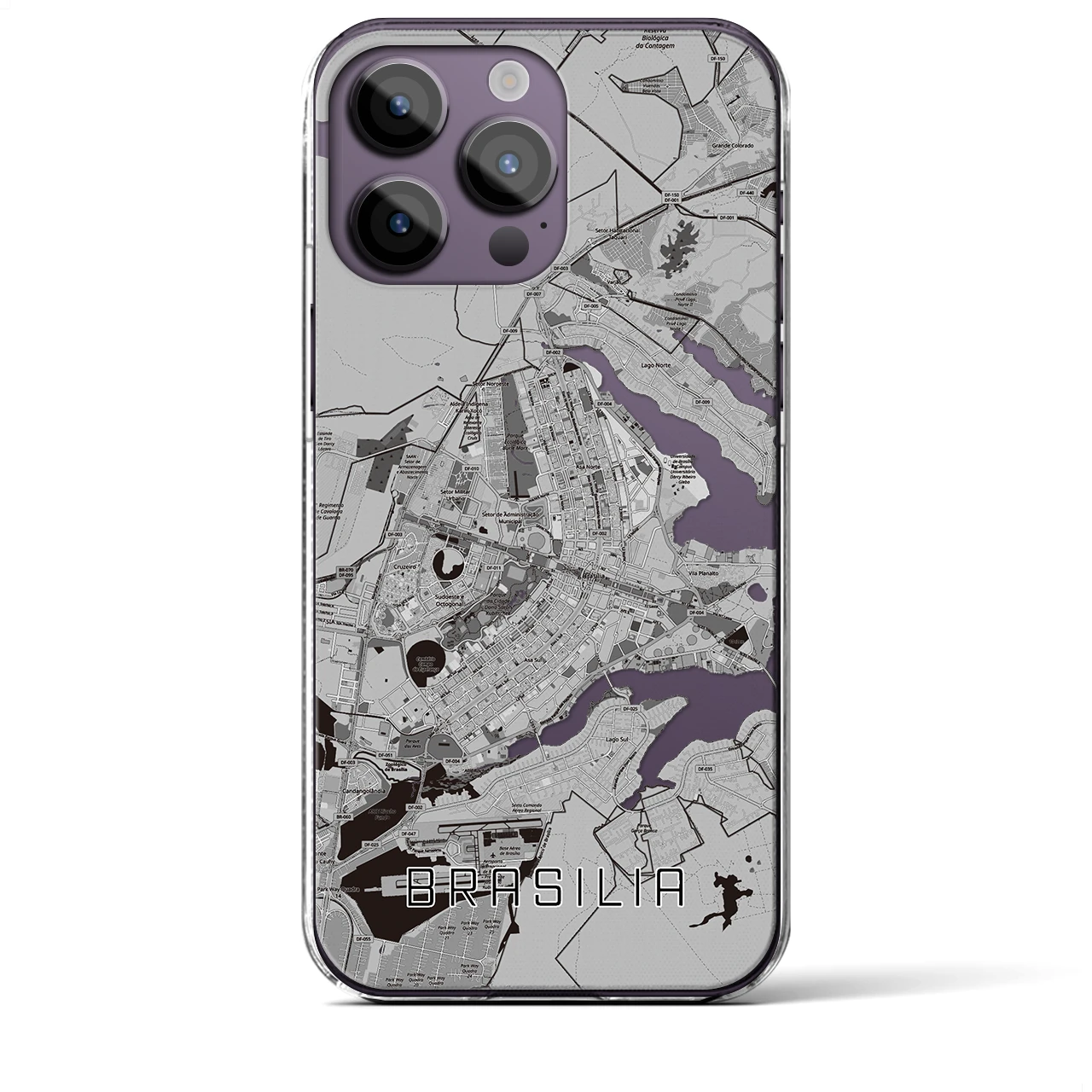 【ブラジリア(ブラジル)】地図柄iPhoneケース(クリアタイプ)