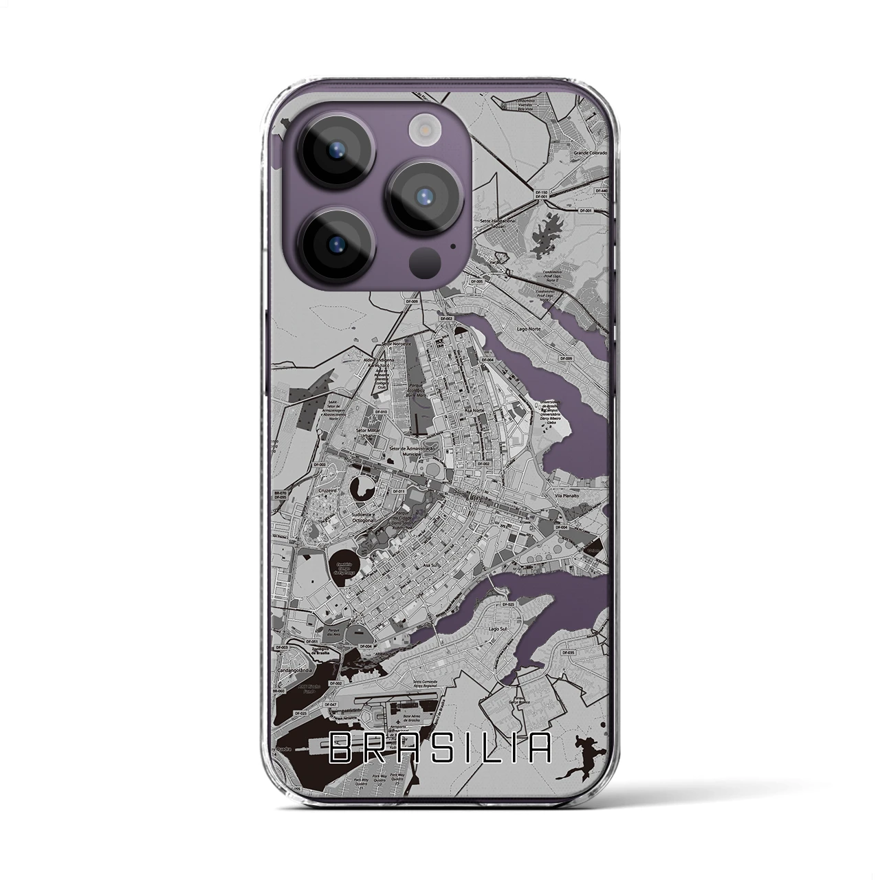 【ブラジリア(ブラジル)】地図柄iPhoneケース(クリアタイプ)