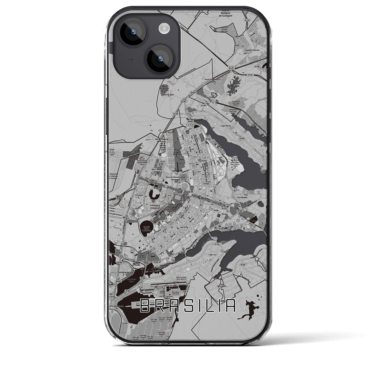 【ブラジリア(ブラジル)】地図柄iPhoneケース(クリアタイプ)