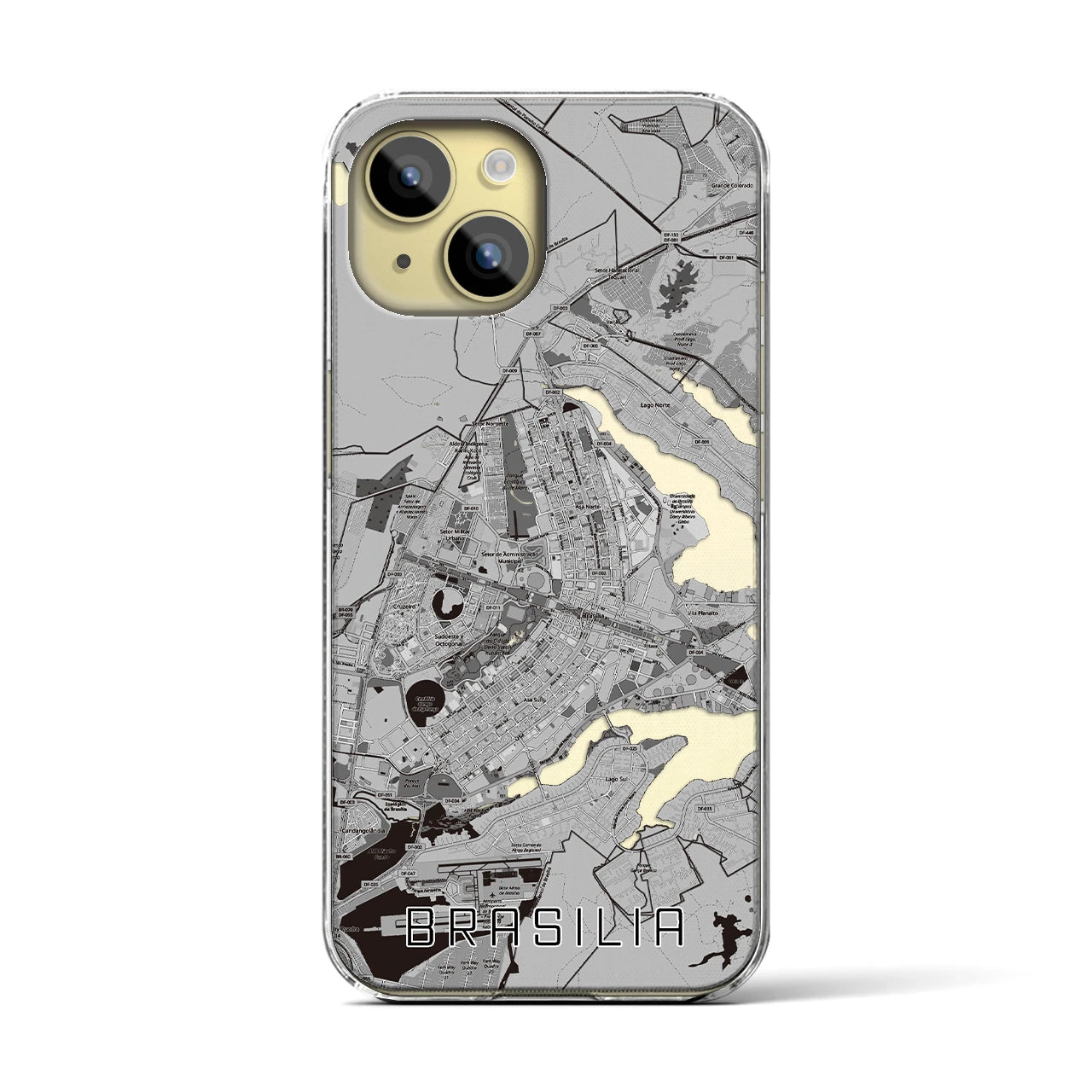 【ブラジリア(ブラジル)】地図柄iPhoneケース(クリアタイプ)