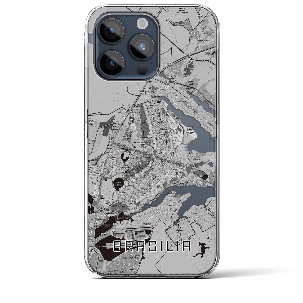 【ブラジリア(ブラジル)】地図柄iPhoneケース(クリアタイプ)