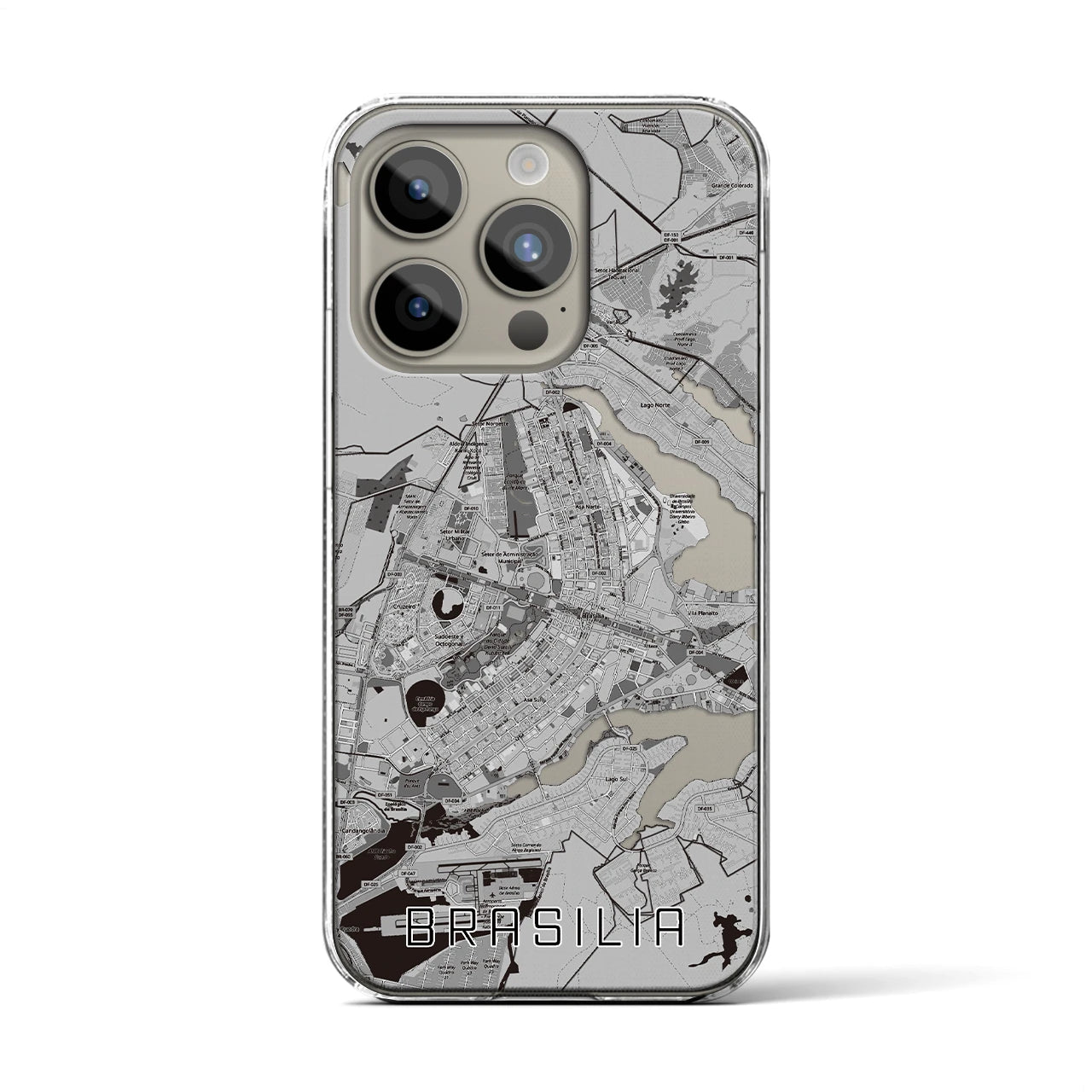 【ブラジリア(ブラジル)】地図柄iPhoneケース(クリアタイプ)