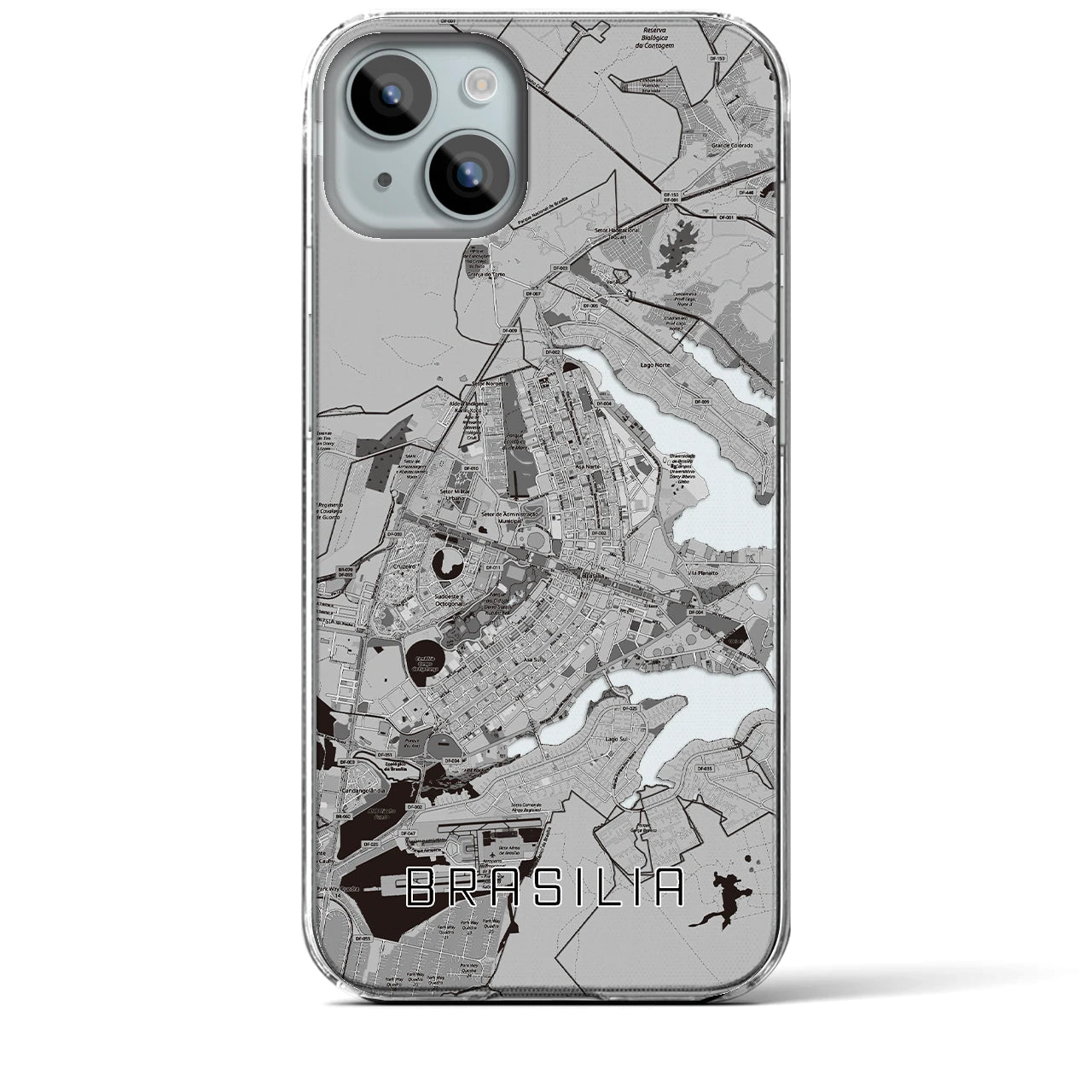 【ブラジリア(ブラジル)】地図柄iPhoneケース(クリアタイプ)