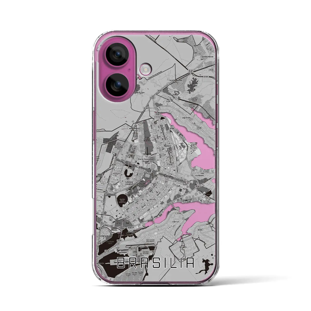 【ブラジリア(ブラジル)】地図柄iPhoneケース(クリアタイプ)