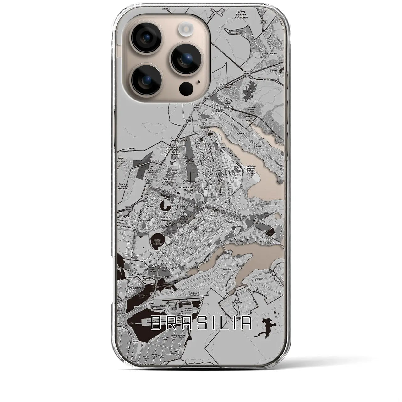 【ブラジリア(ブラジル)】地図柄iPhoneケース(クリアタイプ)