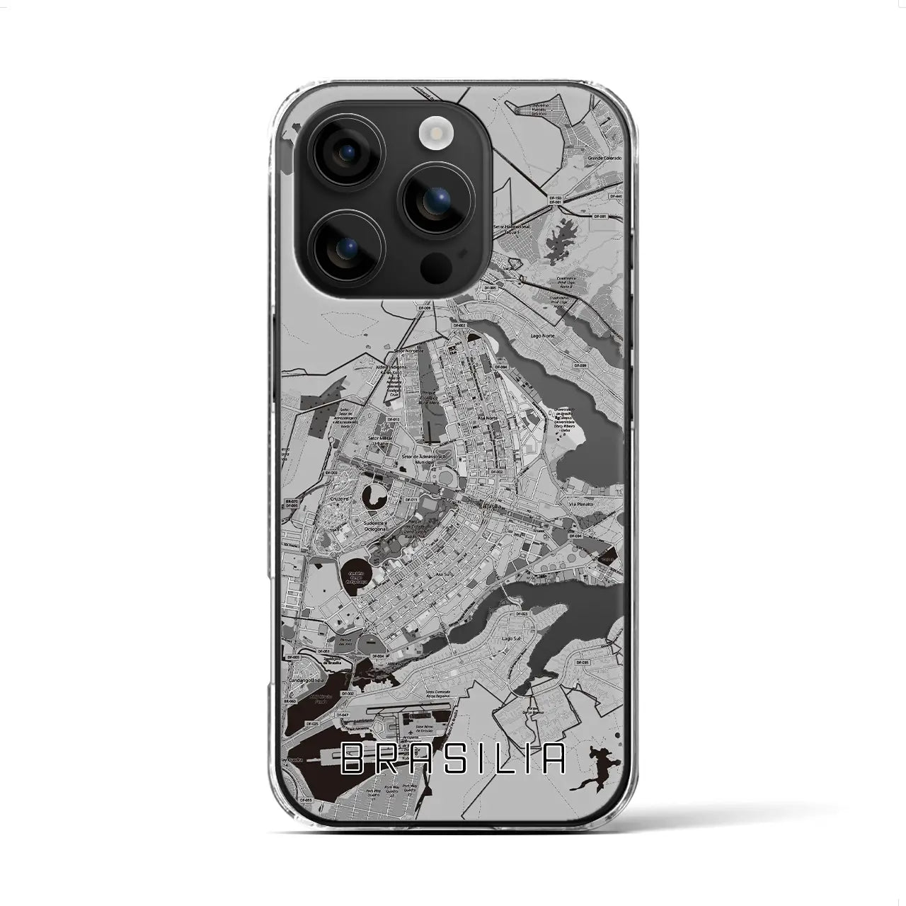 【ブラジリア(ブラジル)】地図柄iPhoneケース(クリアタイプ)