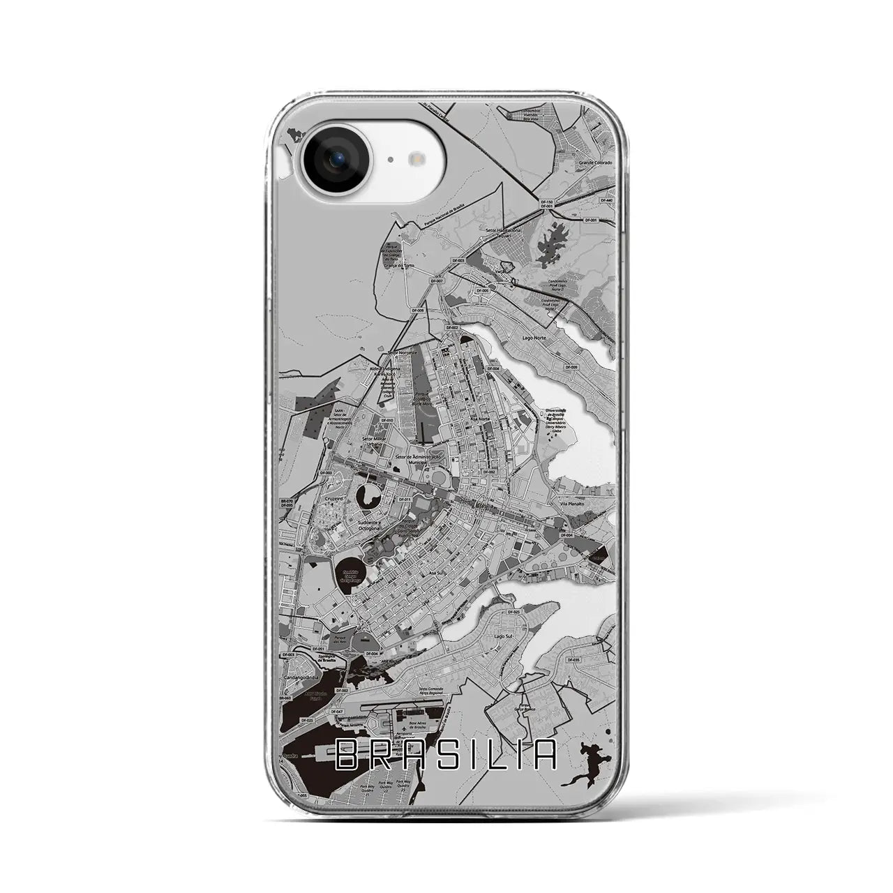 【ブラジリア(ブラジル)】地図柄iPhoneケース(クリアタイプ)