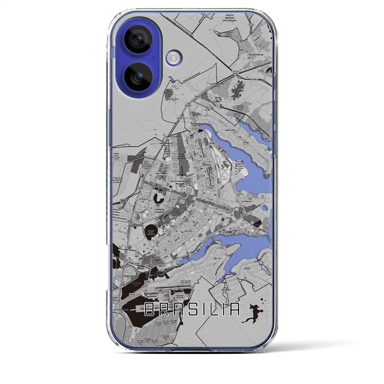 【ブラジリア(ブラジル)】地図柄iPhoneケース(クリアタイプ)