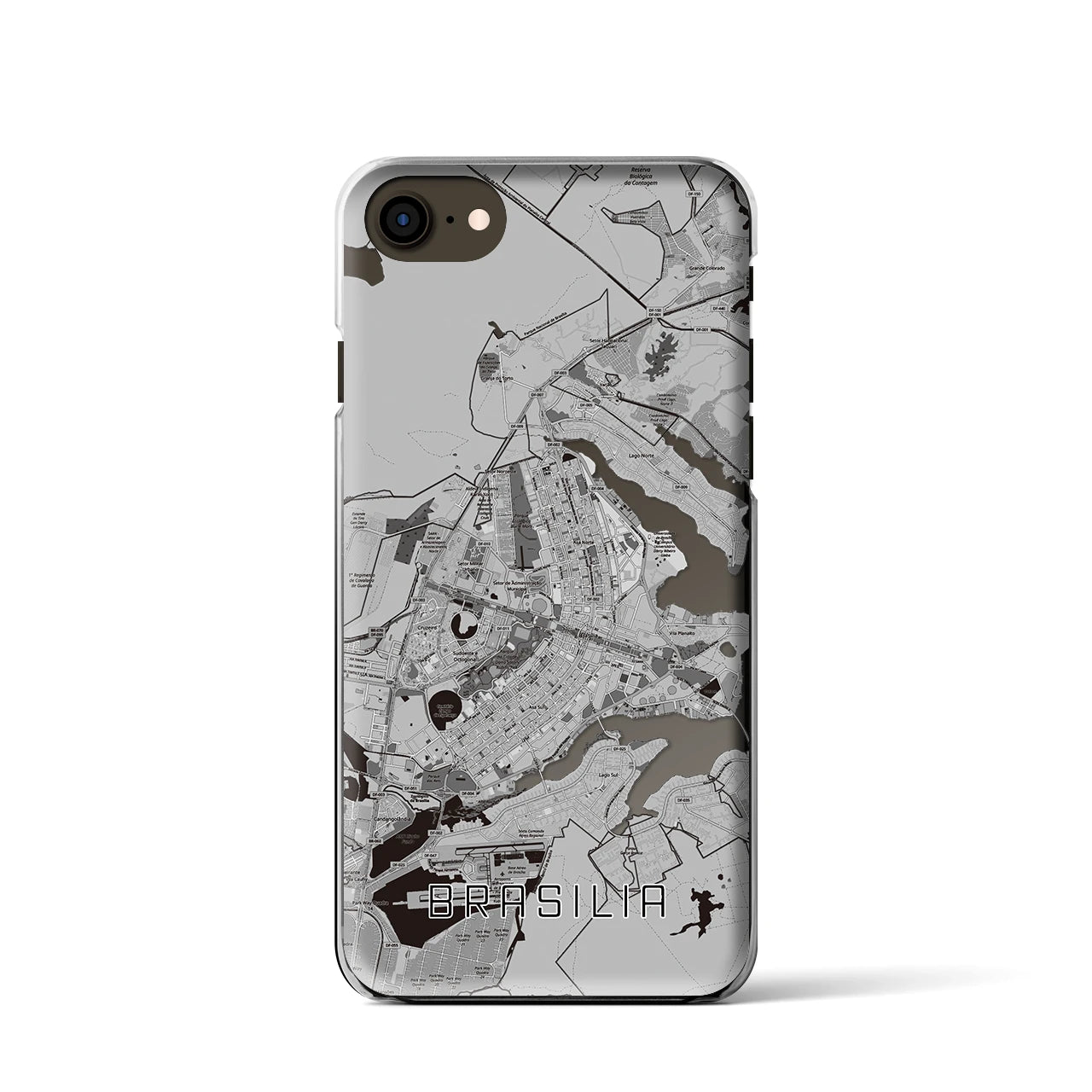 【ブラジリア(ブラジル)】地図柄iPhoneケース(クリアタイプ)