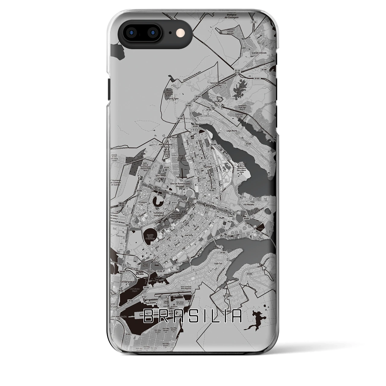 【ブラジリア(ブラジル)】地図柄iPhoneケース(クリアタイプ)