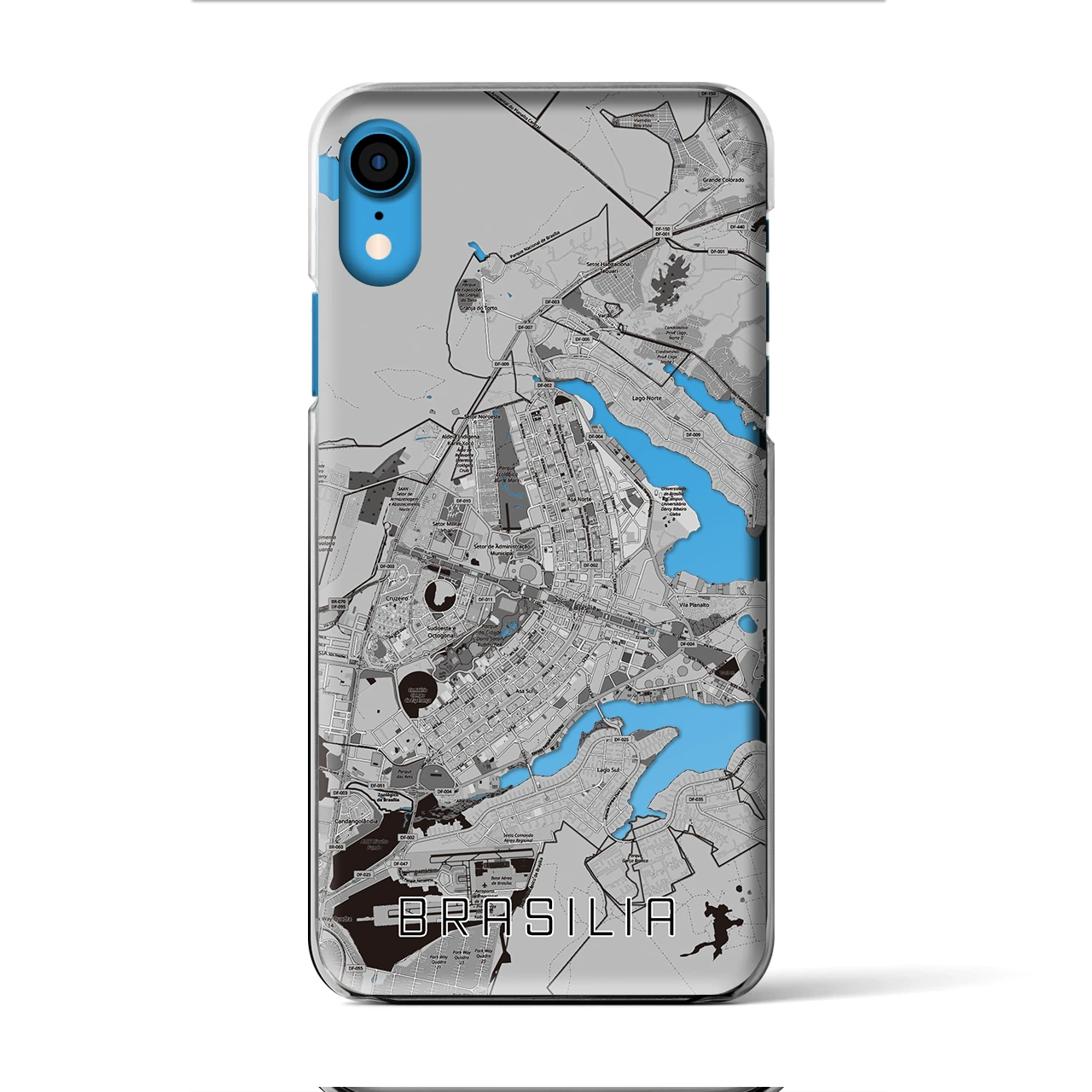 【ブラジリア(ブラジル)】地図柄iPhoneケース(クリアタイプ)