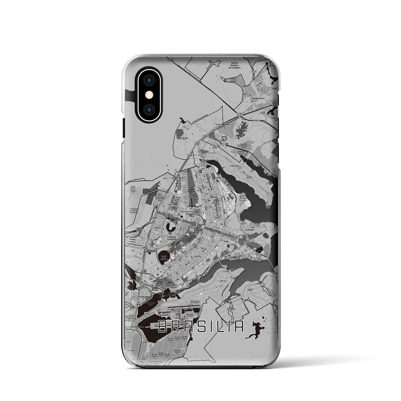 【ブラジリア(ブラジル)】地図柄iPhoneケース(クリアタイプ)