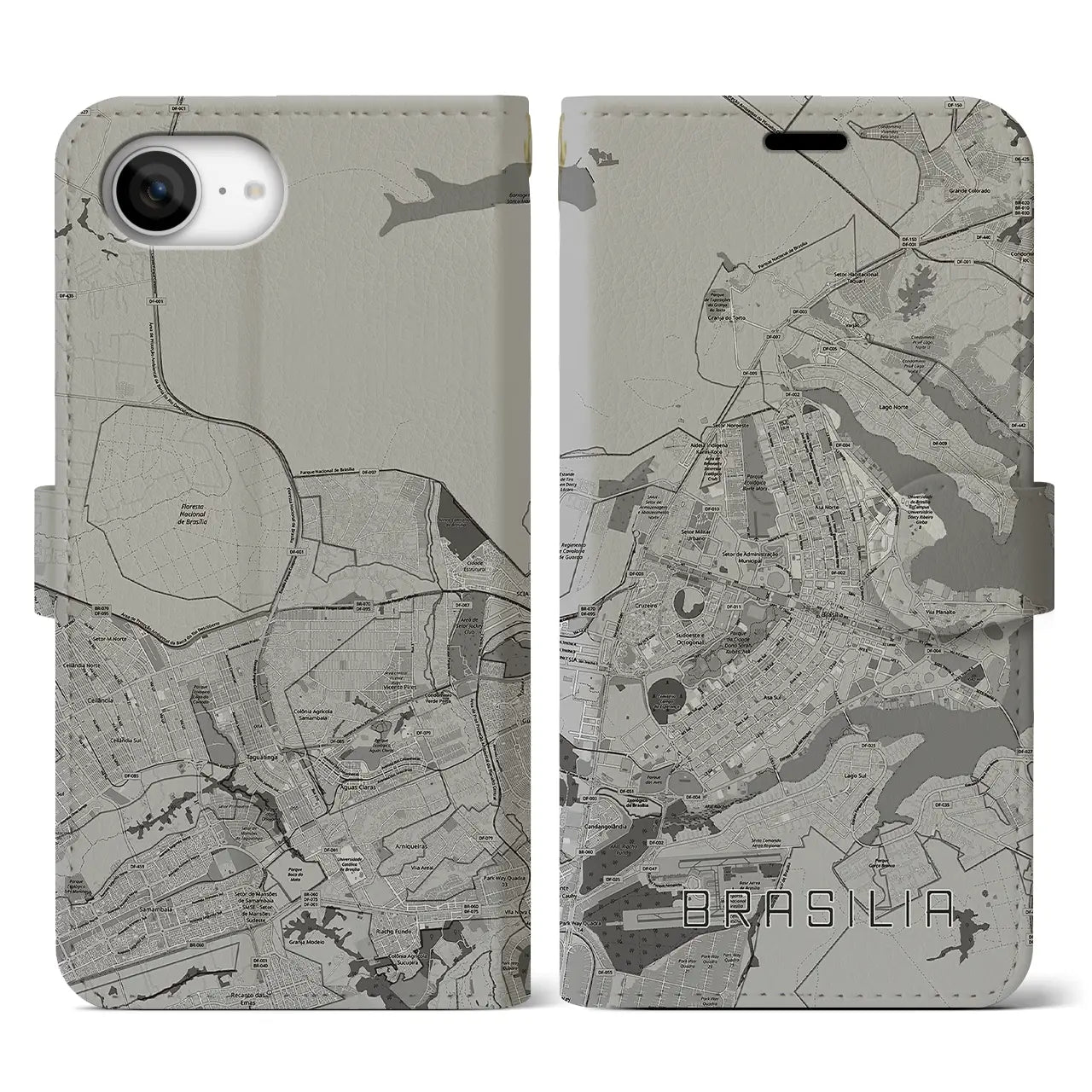 【ブラジリア(ブラジル)】地図柄iPhoneケース(手帳タイプ)