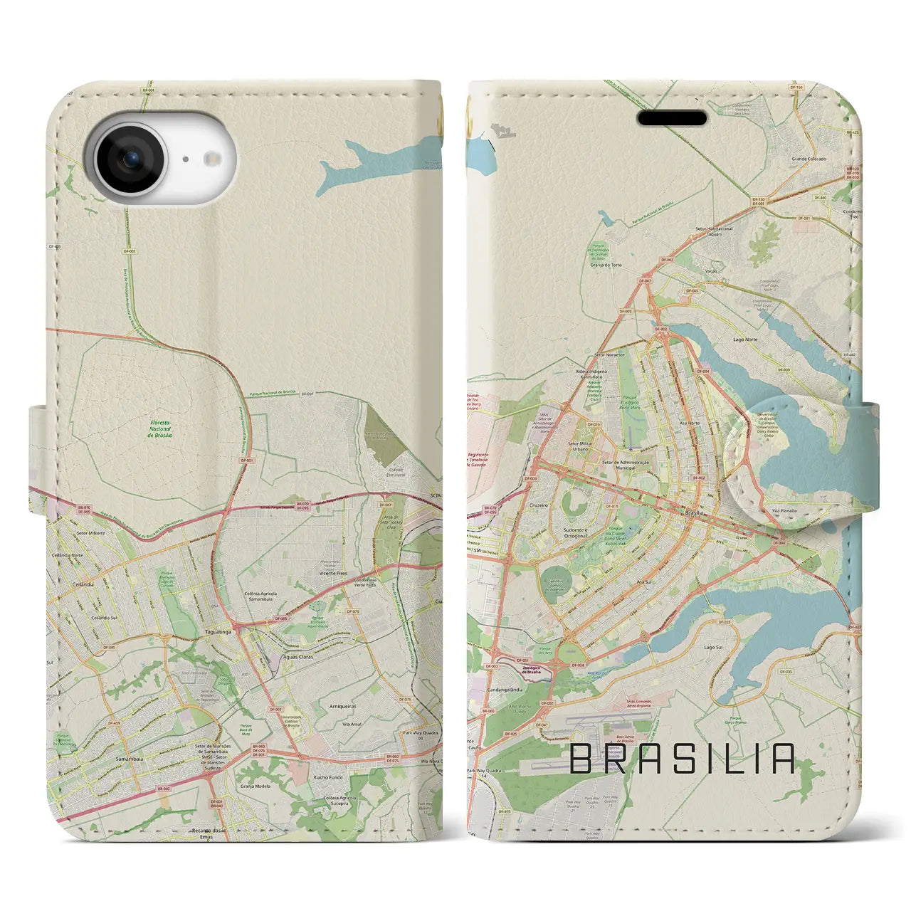 【ブラジリア(ブラジル)】地図柄iPhoneケース(手帳タイプ)