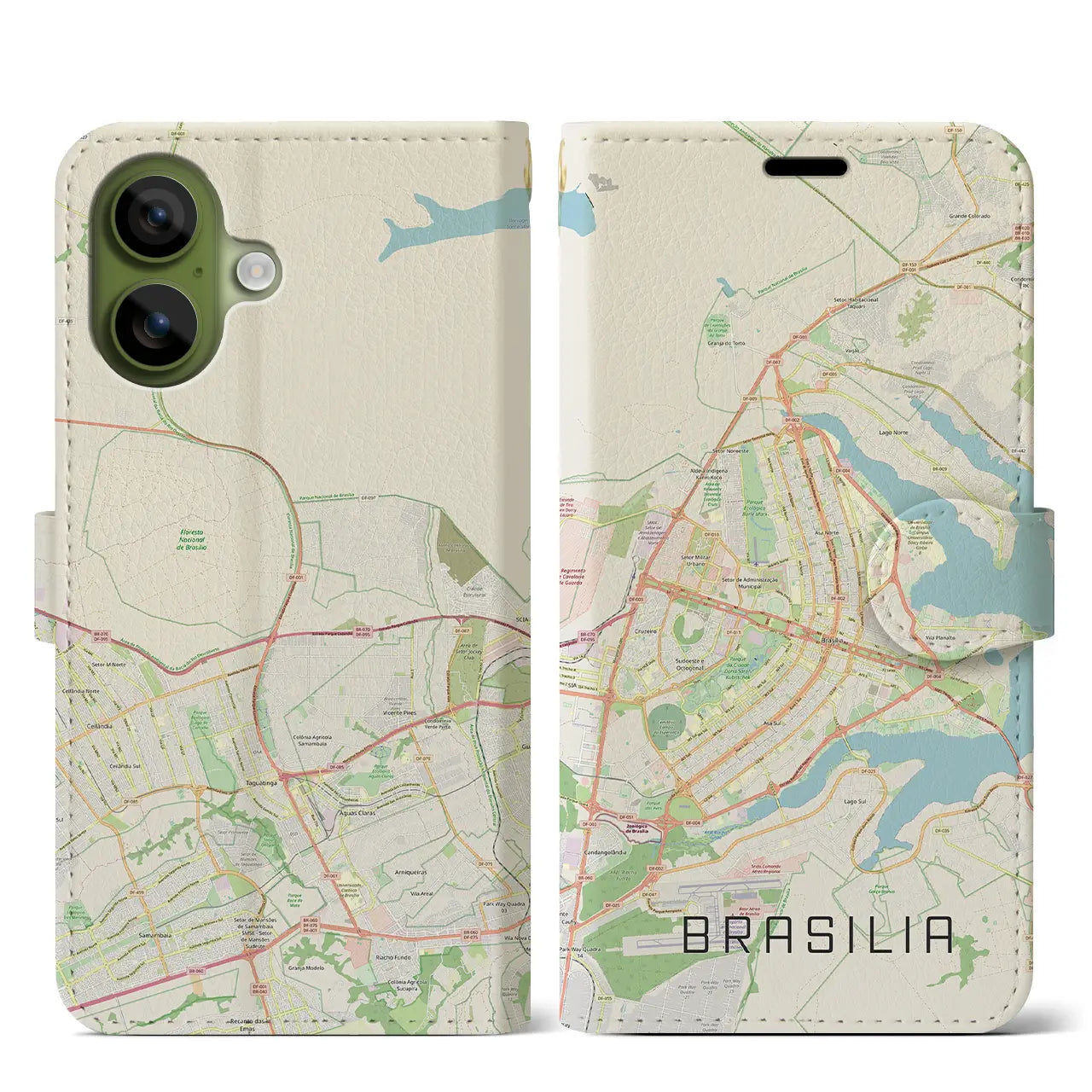 【ブラジリア(ブラジル)】地図柄iPhoneケース(手帳タイプ)