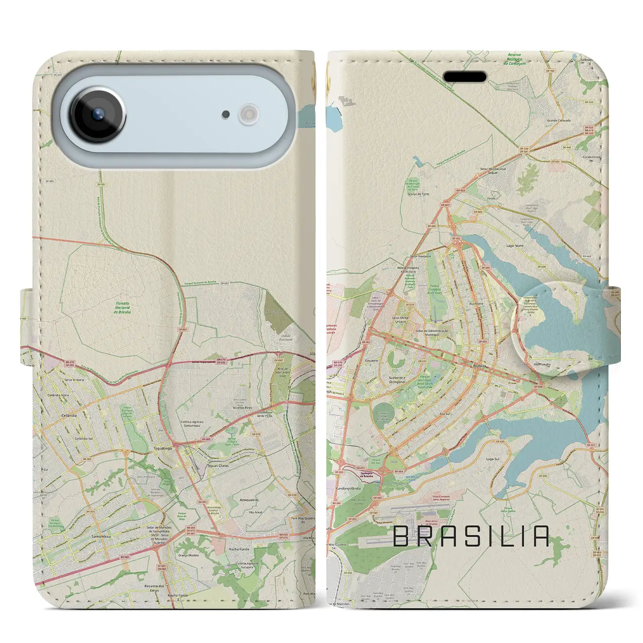 【ブラジリア(ブラジル)】地図柄iPhoneケース(手帳タイプ)