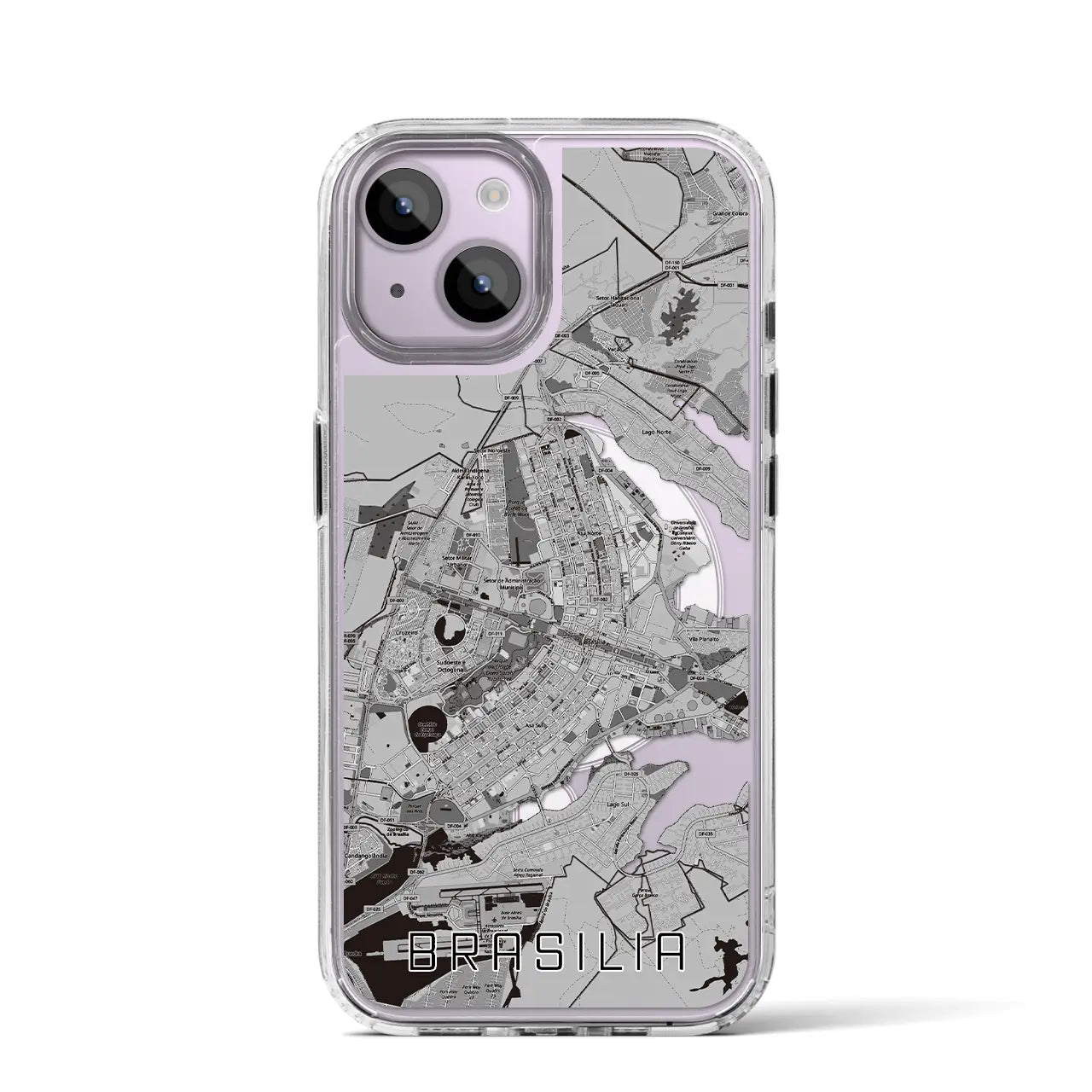 【ブラジリア(ブラジル)】地図柄iPhoneケース(MagSafeタイプ)