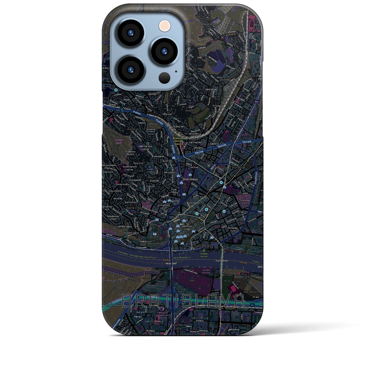 【ブラチスラヴァ(スロバキア)】地図柄iPhoneケース(バックカバータイプ)