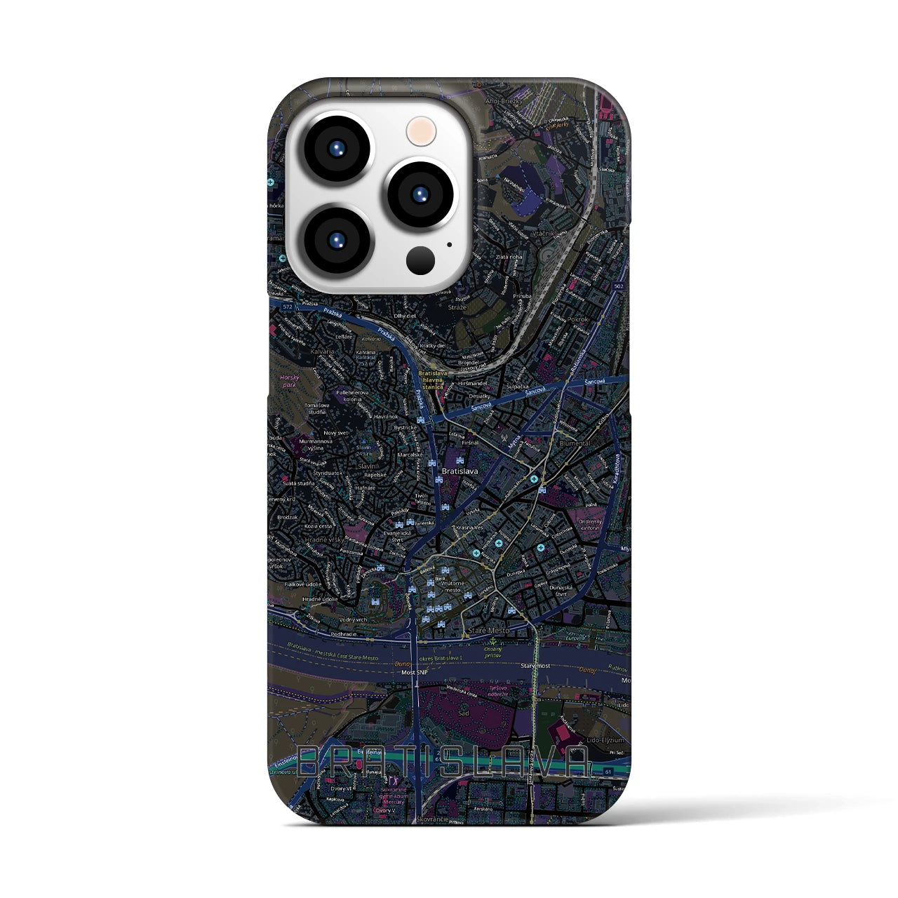 【ブラチスラヴァ(スロバキア)】地図柄iPhoneケース(バックカバータイプ)