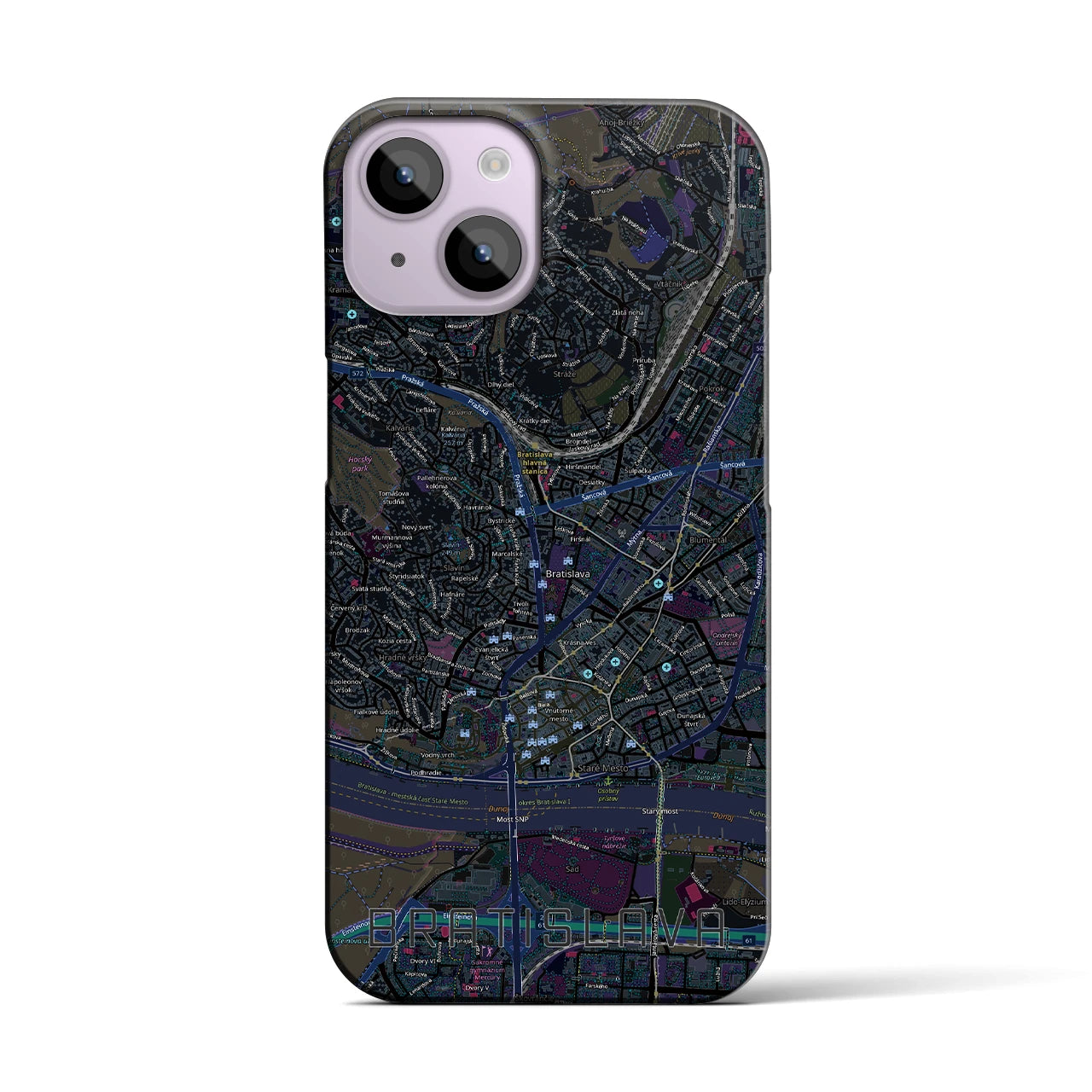 【ブラチスラヴァ(スロバキア)】地図柄iPhoneケース(バックカバータイプ)