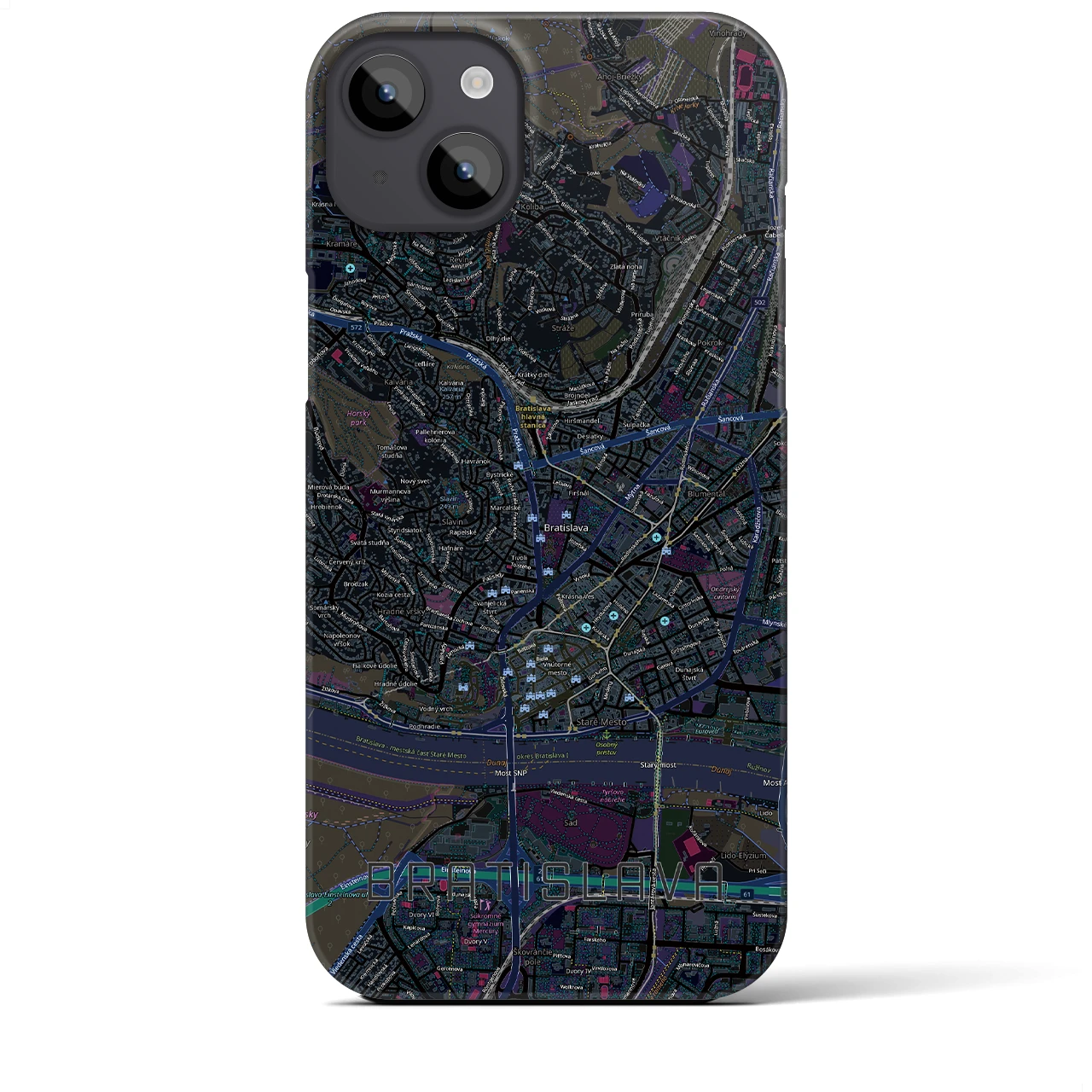 【ブラチスラヴァ(スロバキア)】地図柄iPhoneケース(バックカバータイプ)