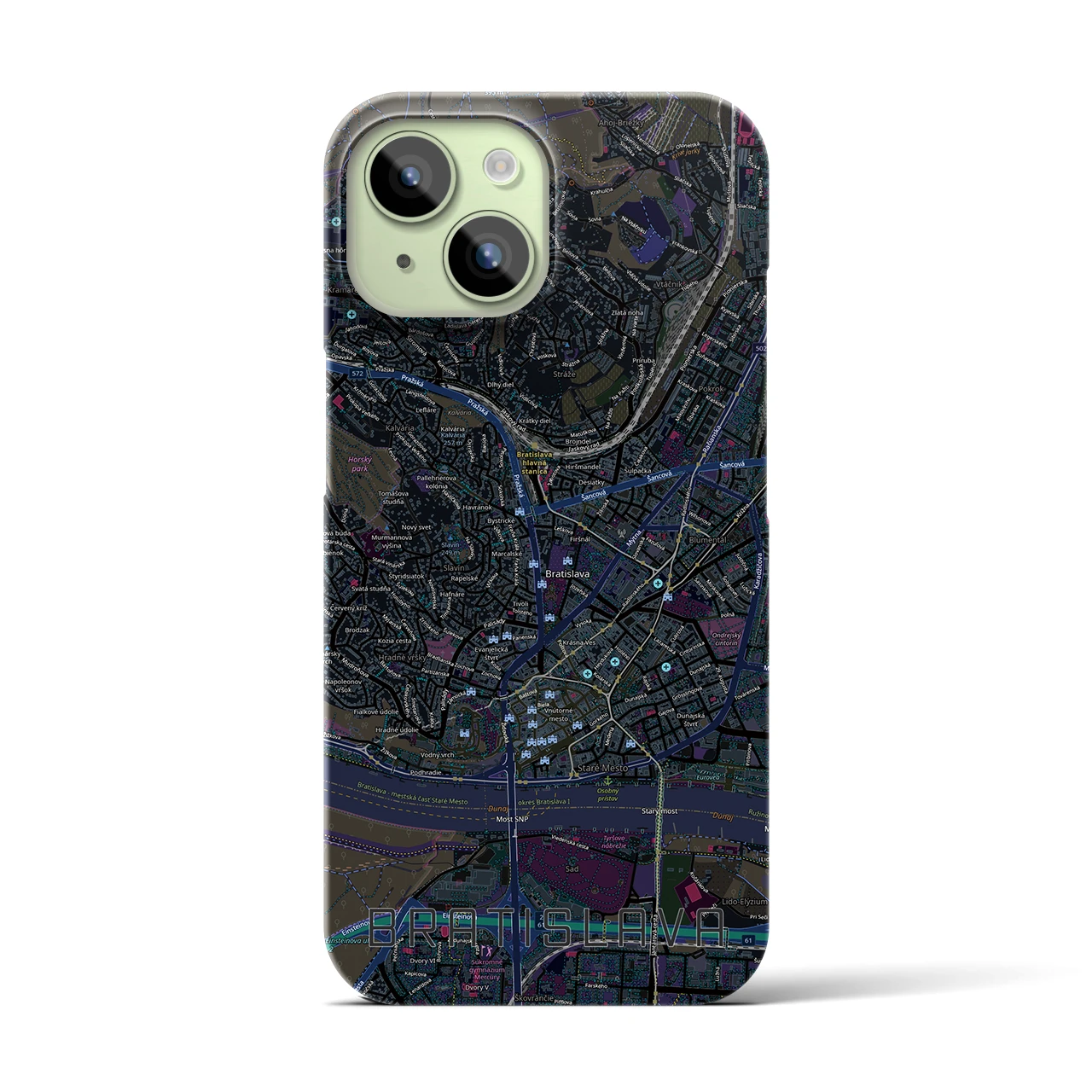 【ブラチスラヴァ(スロバキア)】地図柄iPhoneケース(バックカバータイプ)